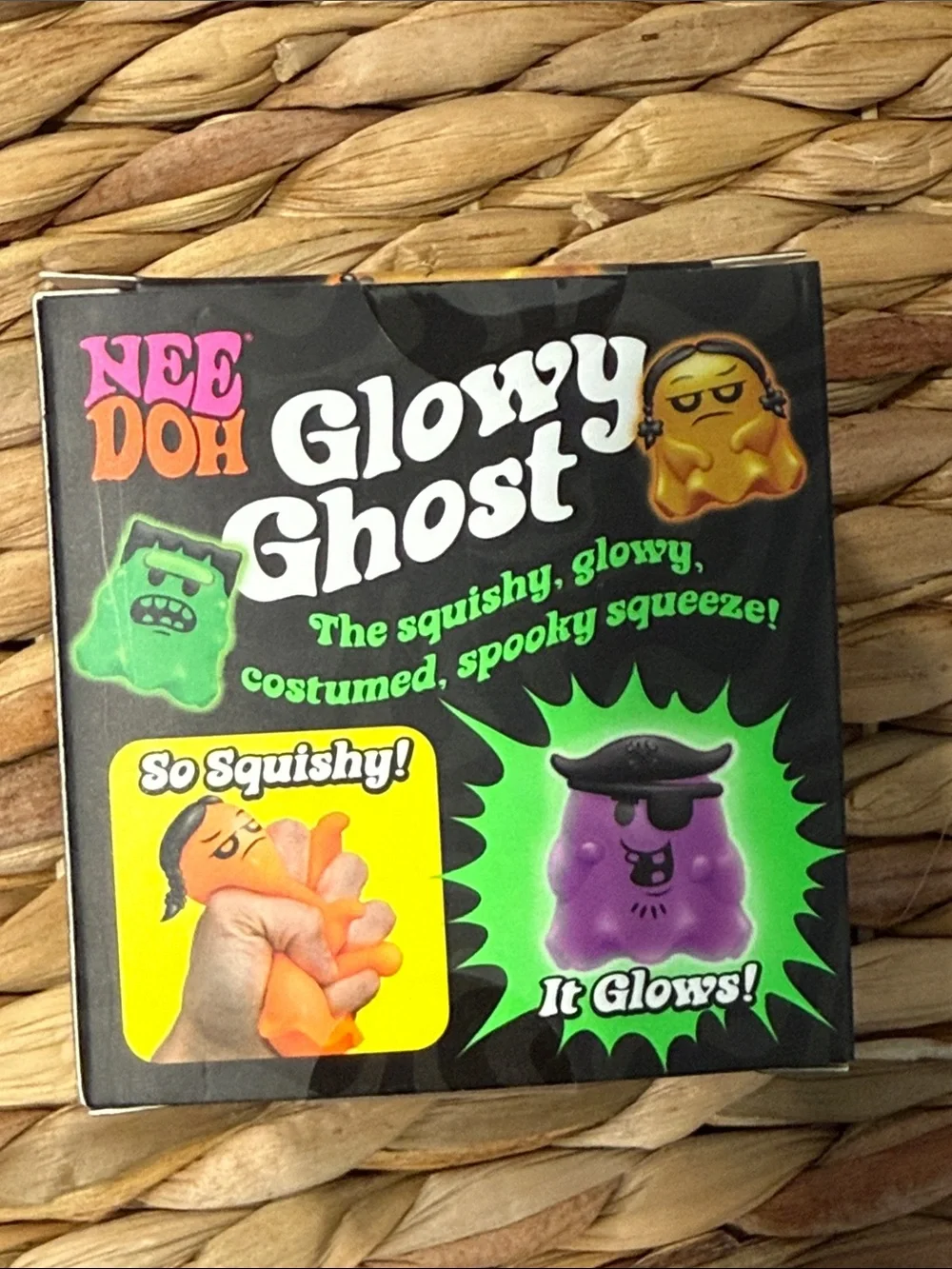 NeeDoh Glowy Ghost (removable hair), Jack-Glow-Lantern &Teenie Jack Glow Lantern